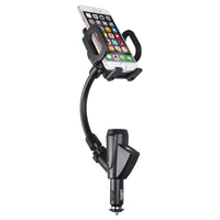 Thumbnail for <tc>Ariko</tc> Smartphone holder with car USB charger - Universal car phone holder with 2 USB ports - for 12 and 24 volt lighter connection