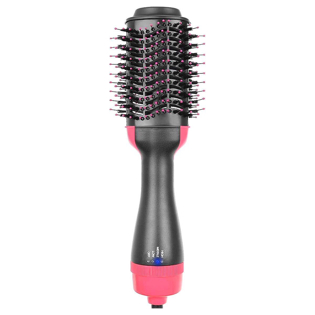 Borstel - Föhn - Föhnborstel - Krulborstel - Haarborstel - Haardroger - Stijlborstel - Magic Brush - Hetelucht Borstel - Haar Styling - Zwart/Roze - Ariko
