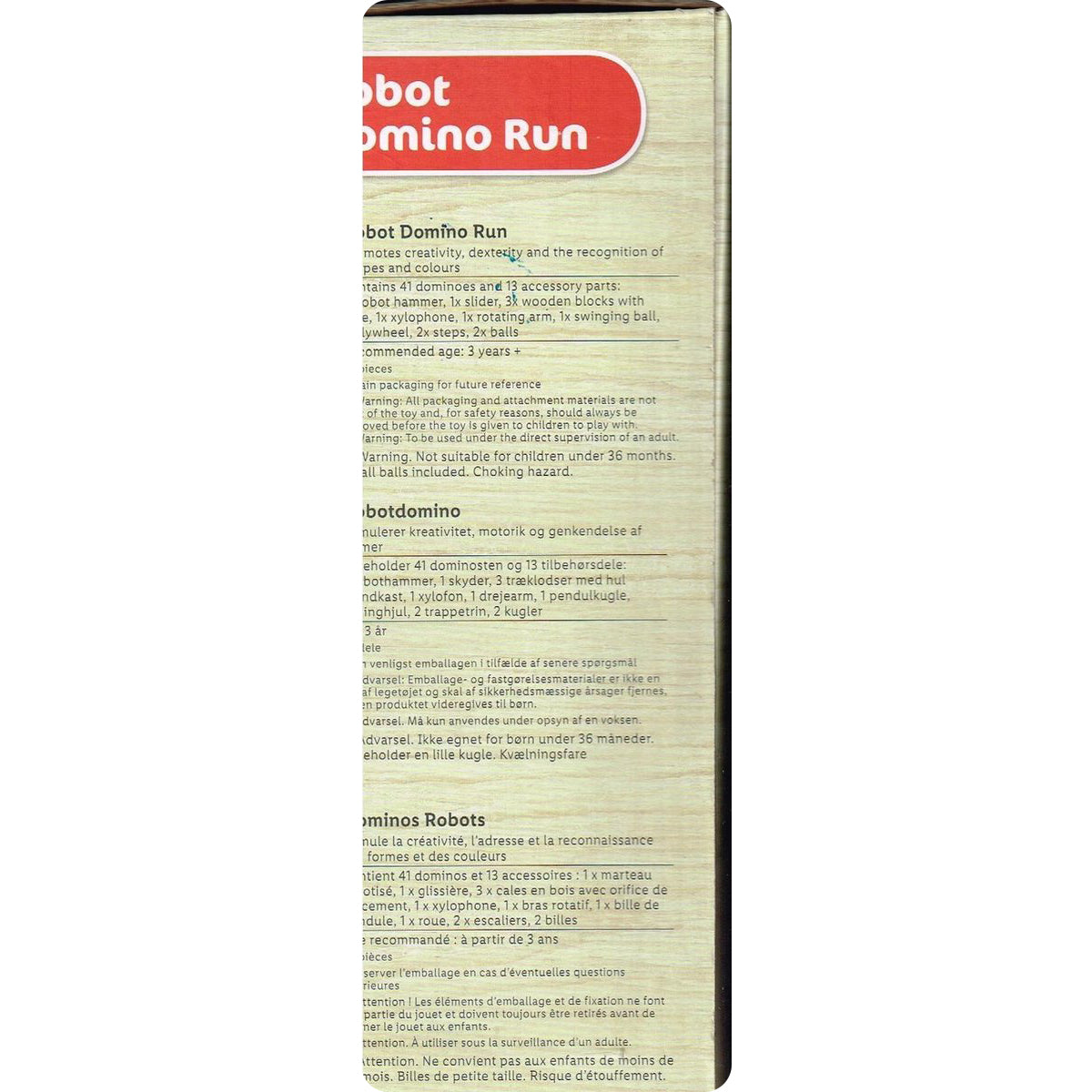 Domino run robot - Domino robot hout - FSC - vanaf 3 jaar - 54 delen - Kindvriendelijk