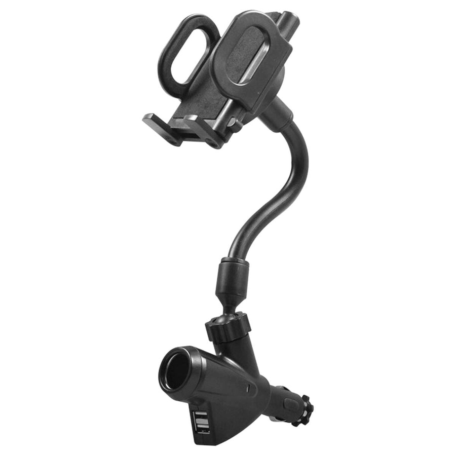 Ariko Smartphonehouder met Auto USB-oplader - Universele Auto Telefoonhouder met 2 USB poorten - voor 12 en 24 volt Aansteker Aansluiting