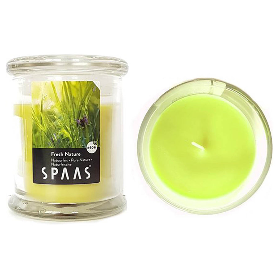 Geurkaars | Groen | Fresh Nature | 60 uur | Glazen pot met glazen deksel | Natuurfris - Ariko