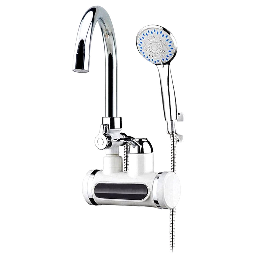 Ariko Elektrisch Verwarmd Kraan en douche - Elektrisch Instant kraan tot 60 ?c - LCD Digitaal - Niet Kokend Water - 3000W - Inclusief Douchekop