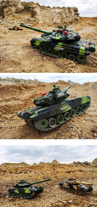 Thumbnail for RC Tank - Set Van 2 Stuks - Op Afstandbestuurbare Radiografische Tank Met Afstandsbediening - Met Geluid & Licht Effecten - Met Interne Accu - 2.4Gz - Schaal 1:14 - Ariko