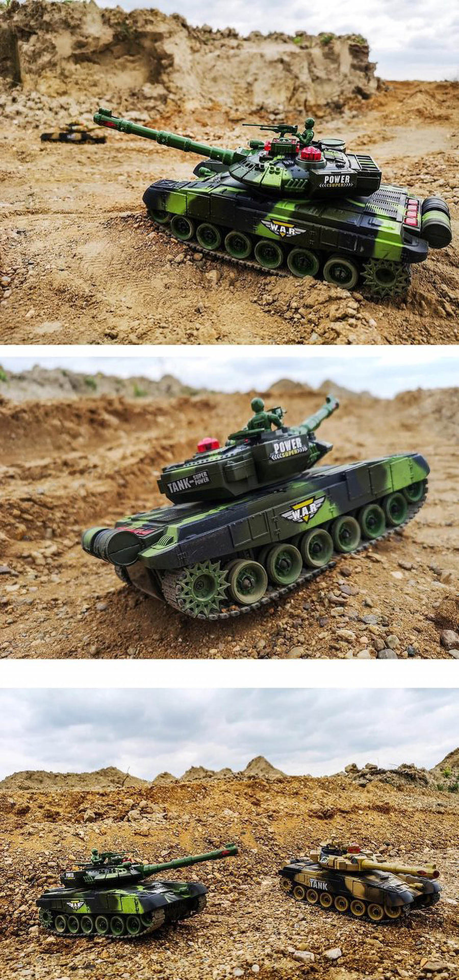 RC Tank - Set Van 2 Stuks - Op Afstandbestuurbare Radiografische Tank Met Afstandsbediening - Met Geluid & Licht Effecten - Met Interne Accu - 2.4Gz - Schaal 1:14 - Ariko