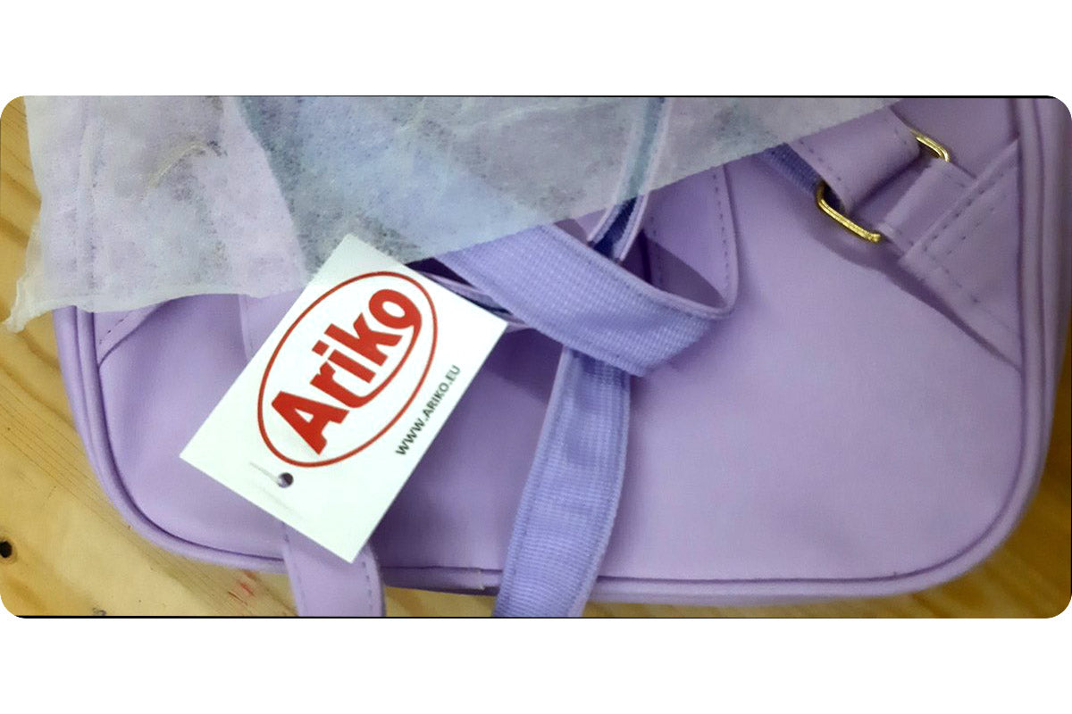 <tc>Ariko</tc> Itabag Handtasche - Künstlerische Tasche Japan - Transparentes Fach für Schlüsselanhänger - Pins - Lila