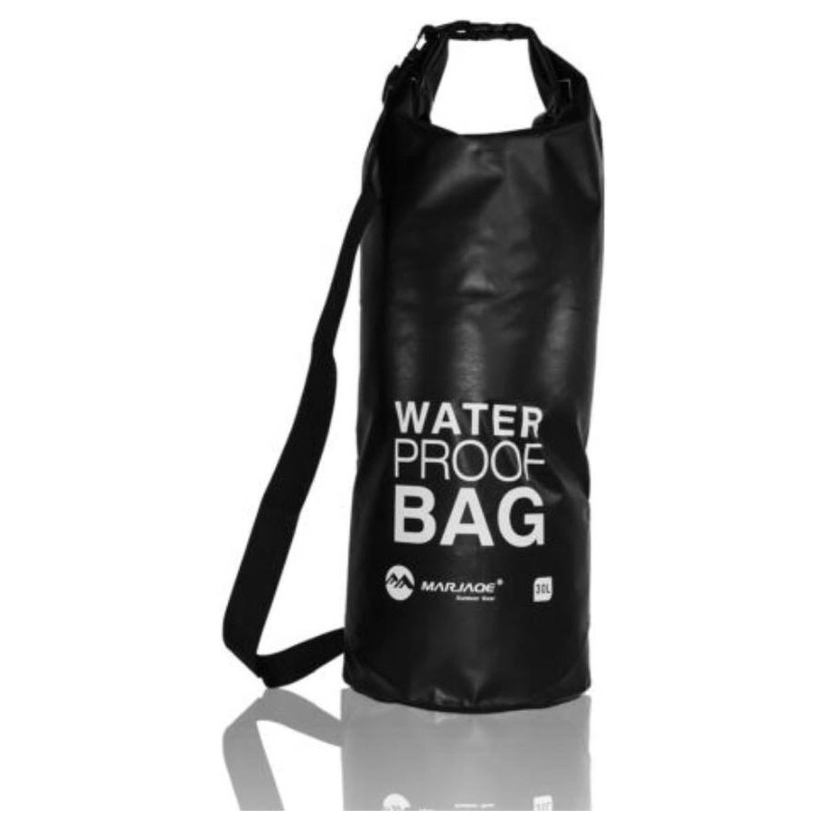 Waterproof Dry Bag Sack-Waterdichte Zak Tas Reistasje Schoudertas Survival Outdoor Rugzak - 30 Liter Zwart - Ariko