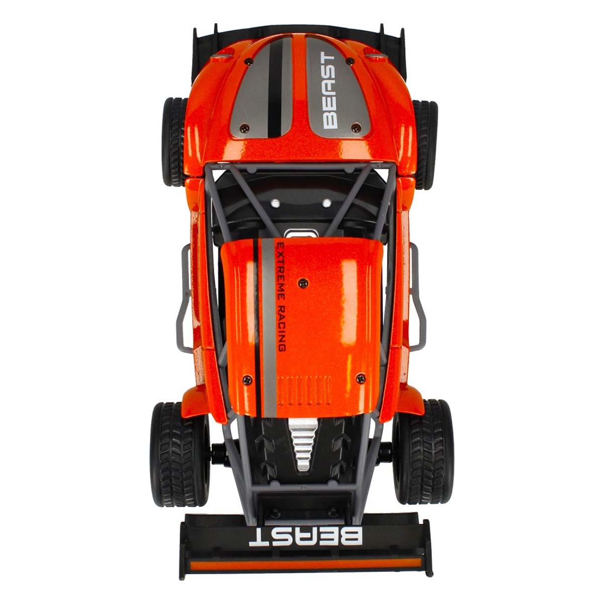 Ariko RC-Rennwagen aus Metall – Gummireifen – strapazierfähiger Akku und Motor – 15 km/h – 1:16 – inklusive 2 x Philips AA-Batterien – orange