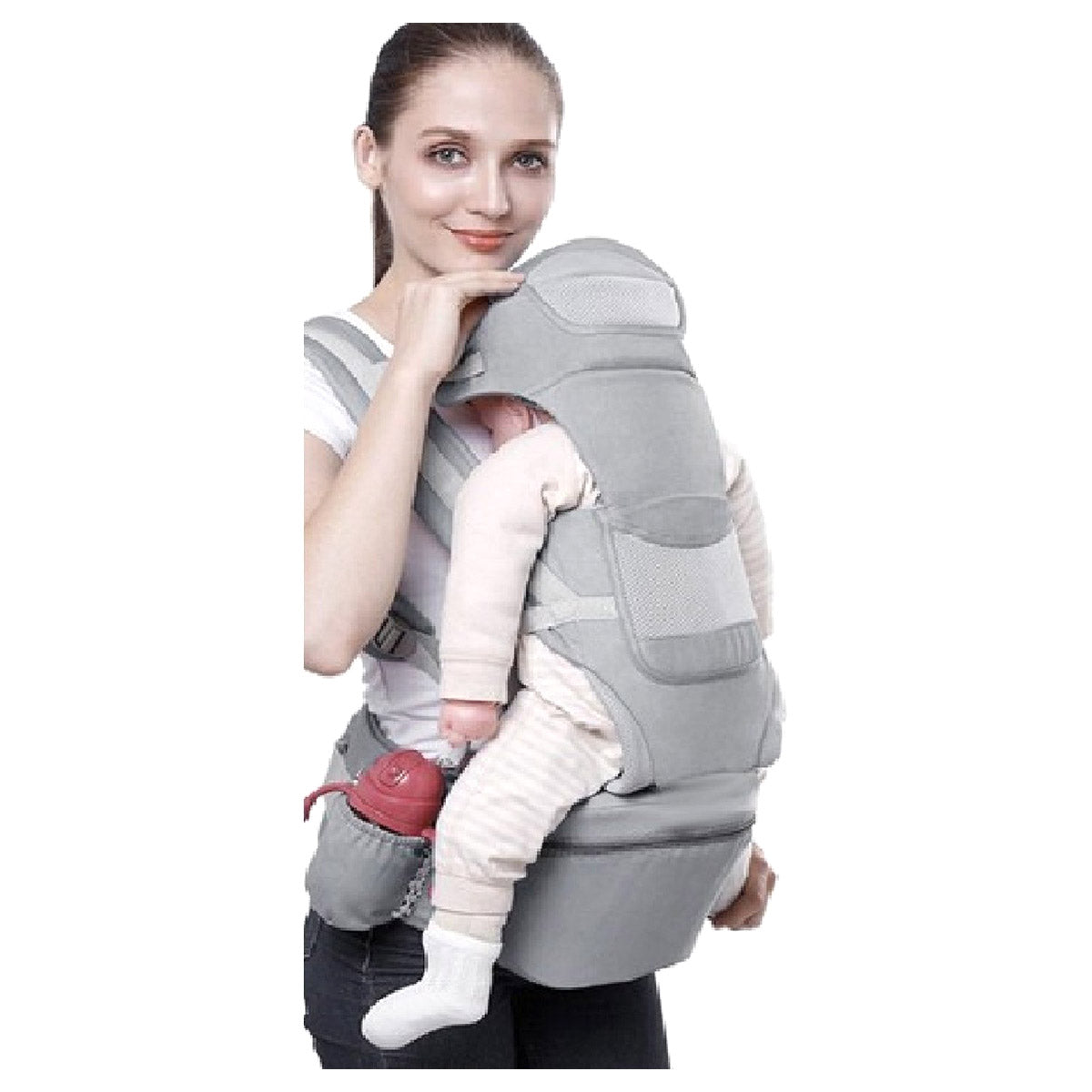 Ariko Porte-bébé ergonomique 15 en 1 - Porte-bébé jusqu'à 25 kg - Porte-bébé - Porte-bébé - Multifonctionnel - Gris