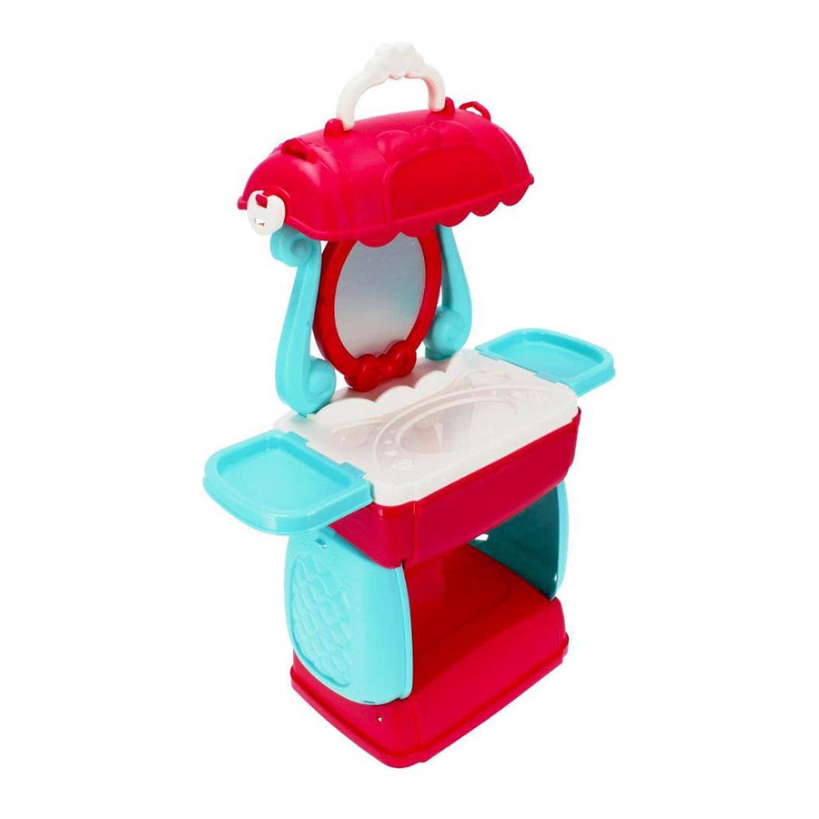 Ariko Speelgoed Koffer Schoonheid salon 31 delig - Fohn, spiegel, make-up, parfum en nog veel meer - handige meeneem koffer