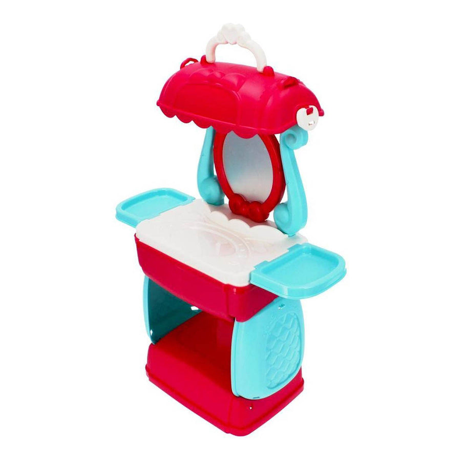 Ariko Speelgoed Koffer Schoonheid salon 31 delig - Fohn, spiegel, make-up, parfum en nog veel meer - handige meeneem koffer