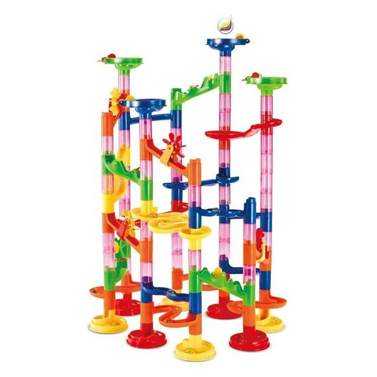Ariko XXL Knikkerbaan | 105 delig | incl 30 Knikkers | 12 Verschillende elementen | Puzzel | Achtbaan | Marble Racebaan | Spiraal