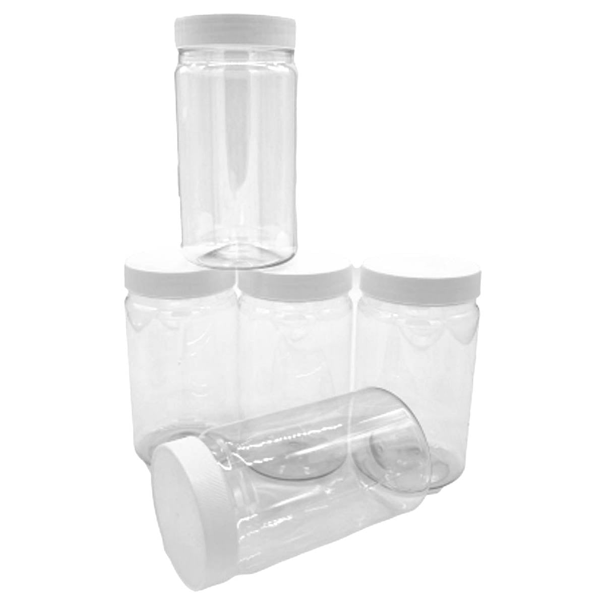 Ariko Glas | Leichte Kunststoffdose mit Schraubdeckel | 750ml | Dose mit weißem Deckel | Vorratsdose | Wieder auffüllbar