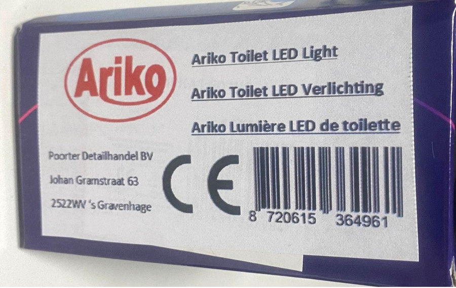 Ariko Toilet LED Verlichting - 8 Kleuren - Bewegingssensor - Batterij Besparend - Diverse kleuren licht - Incl Batterijen