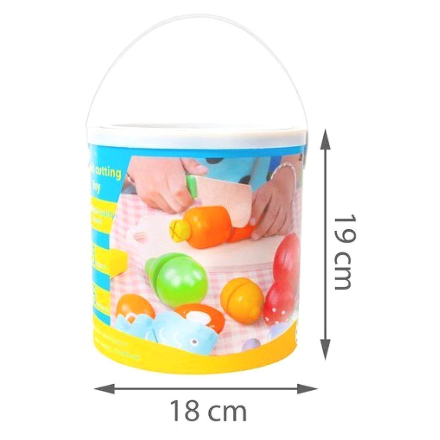 Houten ton met groente en fruit om te snijden (hout) - Ariko