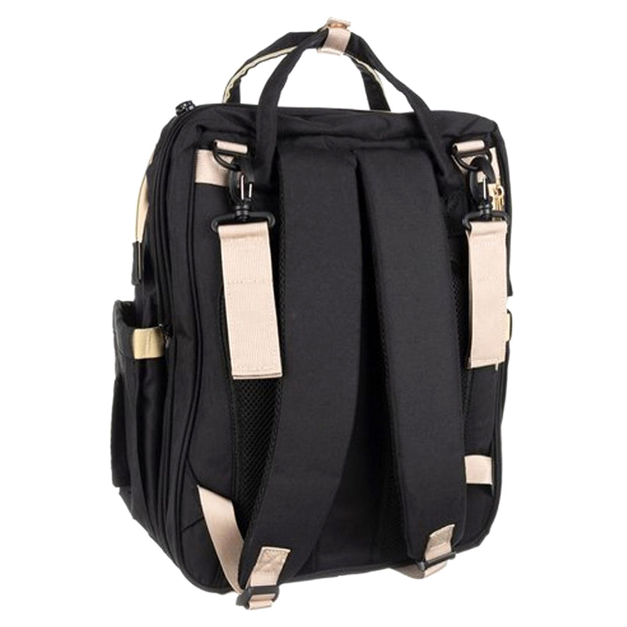 Luiertas Set - Verschoonkussen - Verzorgingstas - Verschoningsmatje - Rugzak - Zwart - (E6612 TN) - Ariko