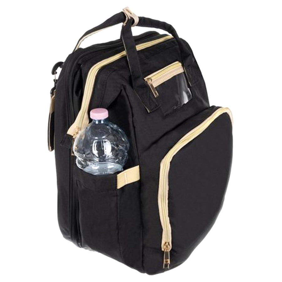 Luiertas Set - Verschoonkussen - Verzorgingstas - Verschoningsmatje - Rugzak - Zwart - (E6612 TN) - Ariko