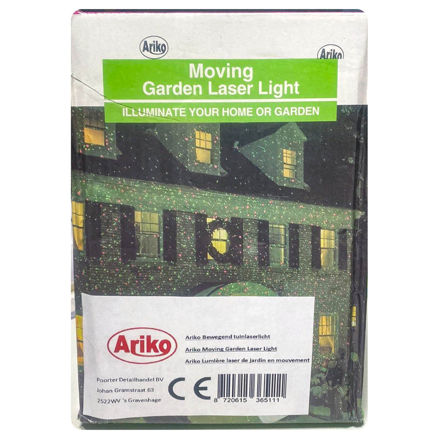 Ariko Laser-Gartenbeleuchtung - Bewegte Beleuchtung - Lasershow - Stimmungslicht - Weihnachtsbeleuchtung - Gartenbeleuchtung - Wasserdicht - Rot und Grün