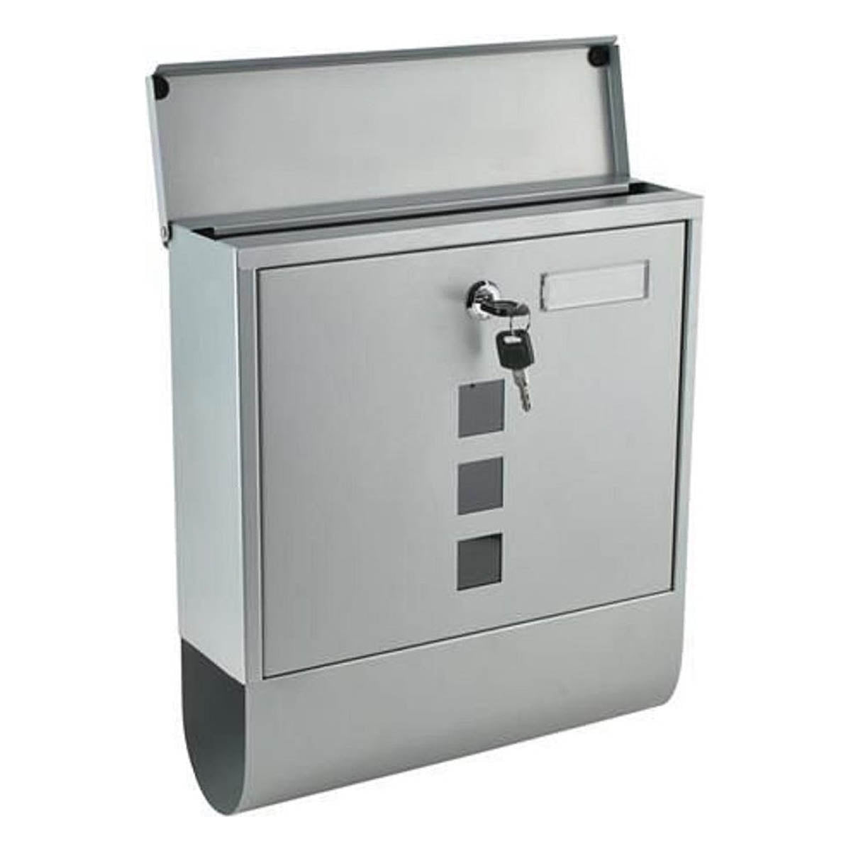 <tc>Ariko</tc> wall letterbox - stainless steel - with newspaper roll - gray - up to 8 newspapers