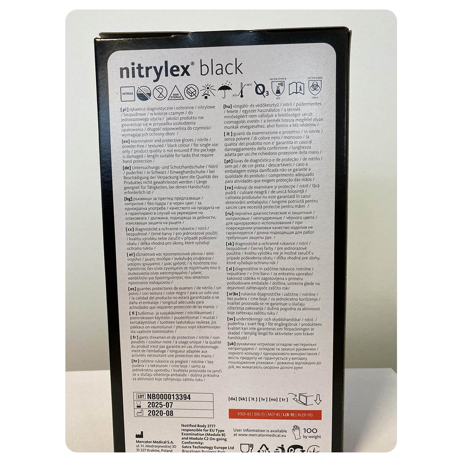 Medische Wegwerp Handschoenen - Maat L - 100 STUKS - Categorie 3 - Soft-Nitril - Poedervrij - Latex Vrij - Zwart - Ariko