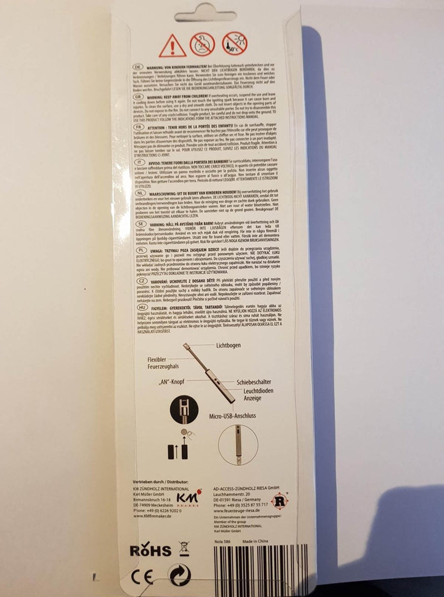 Flexibele elektronische Keuken BBQ Aansteker - Extra lang - Extra heet 900 graden - Elektonische USB oplaad aansteker zilver - Ariko