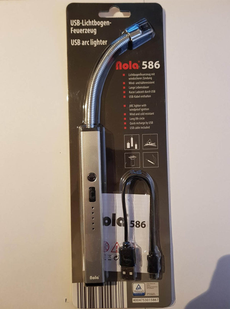 Flexibele elektronische Keuken BBQ Aansteker - Extra lang - Extra heet 900 graden - Elektonische USB oplaad aansteker zilver - Ariko