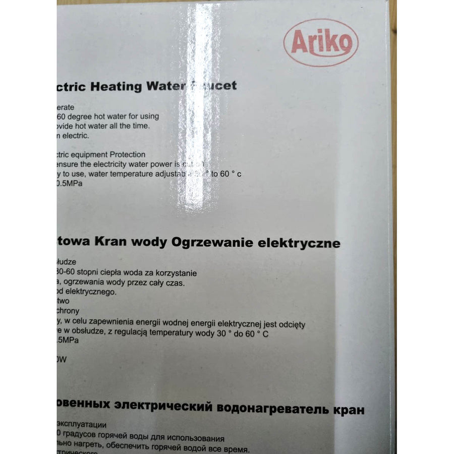 Ariko Elektrisch Verwarmd Kraan - Elektrisch Instant kraan tot 60 °c - LCD Digitaal - Niet Kokend Water - 3000W