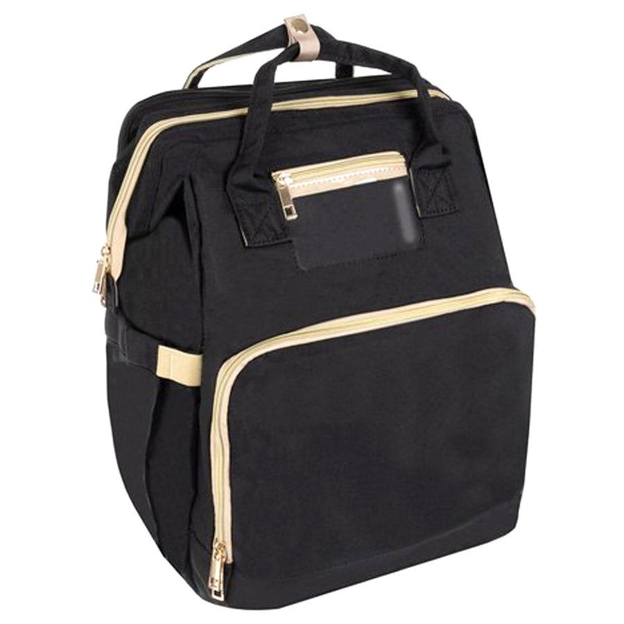 Luiertas Set - Verschoonkussen - Verzorgingstas - Verschoningsmatje - Rugzak - Zwart - (E6612 TN) - Ariko