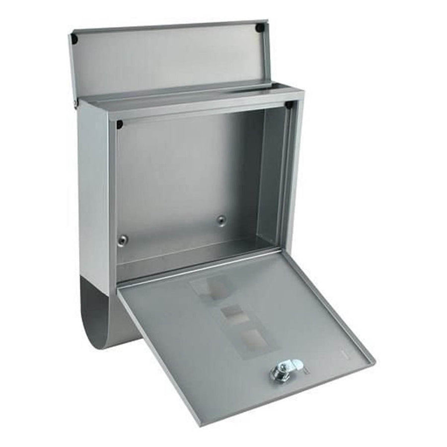 <tc>Ariko</tc> wall letterbox - stainless steel - with newspaper roll - gray - up to 8 newspapers