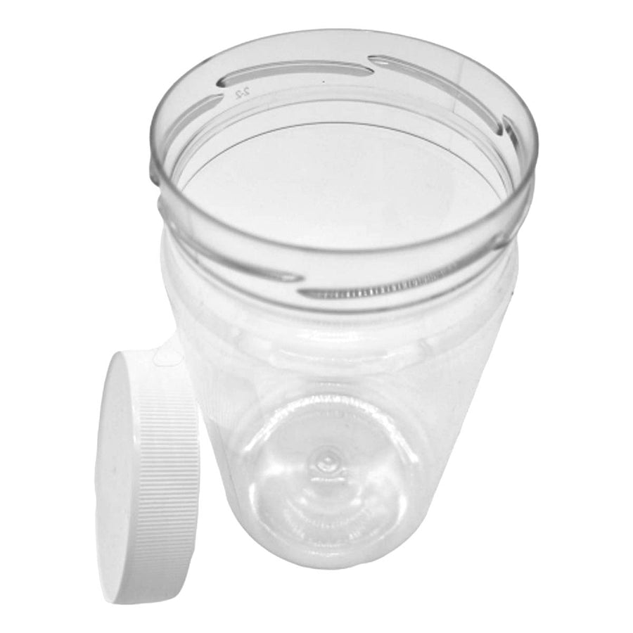 Ariko Glas | Leichte Kunststoffdose mit Schraubdeckel | 750ml | Dose mit weißem Deckel | Vorratsdose | Wieder auffüllbar