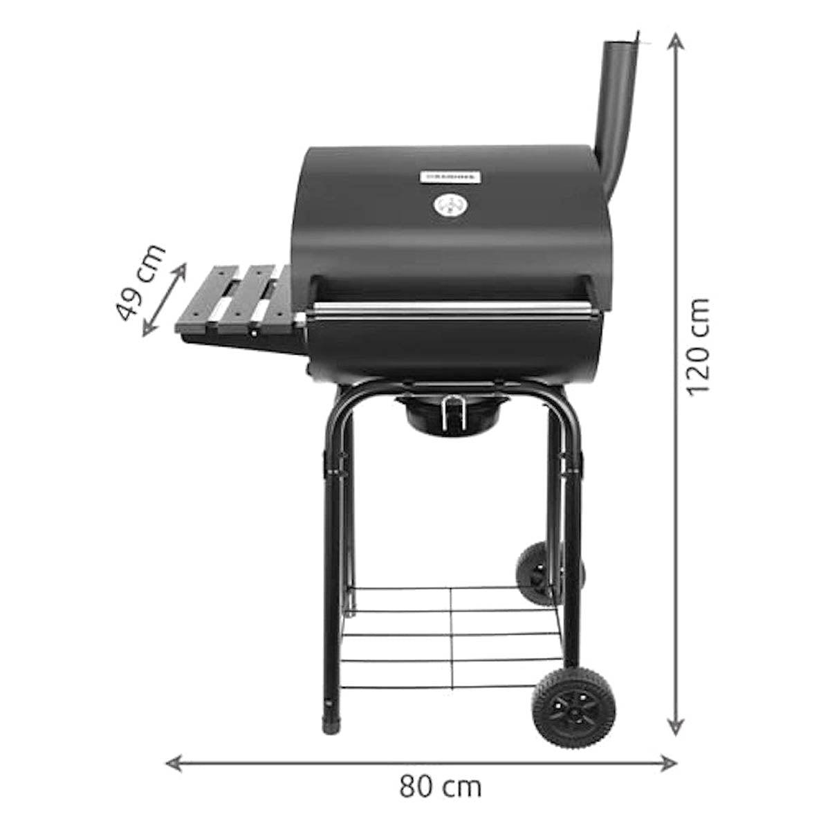 Charcoal Grill barbecue - RVS - Zwart - Mobiel - Ariko