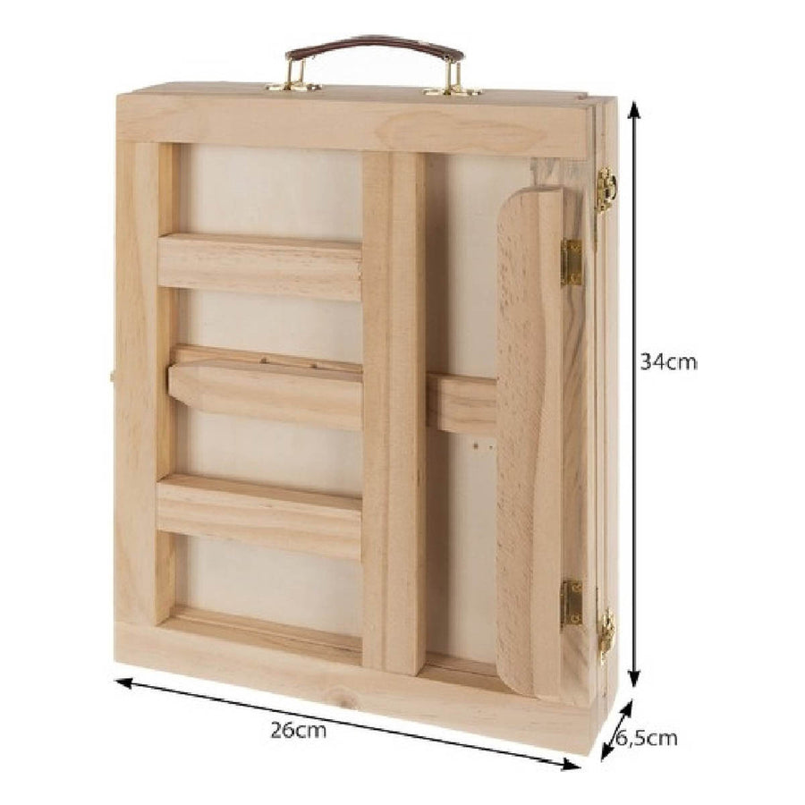 Ariko Portable Houten Schildersezel - Tekenkoffer - Tafelezel - Tekenset - Draagbare Ezel - 46 Delig