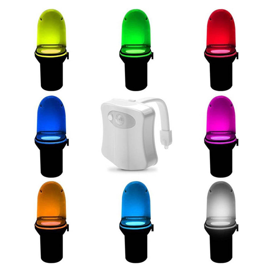 Ariko Toilet LED Verlichting - 8 Kleuren - Bewegingssensor - Batterij Besparend - Diverse kleuren licht - Incl Batterijen