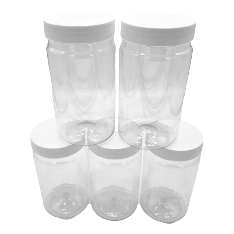 Ariko Jar | Lichtgewicht Kunststof Pot met Schroefdeksel | 750ml | Potje met witte deksel | Voorraadpot | Hervulbaar