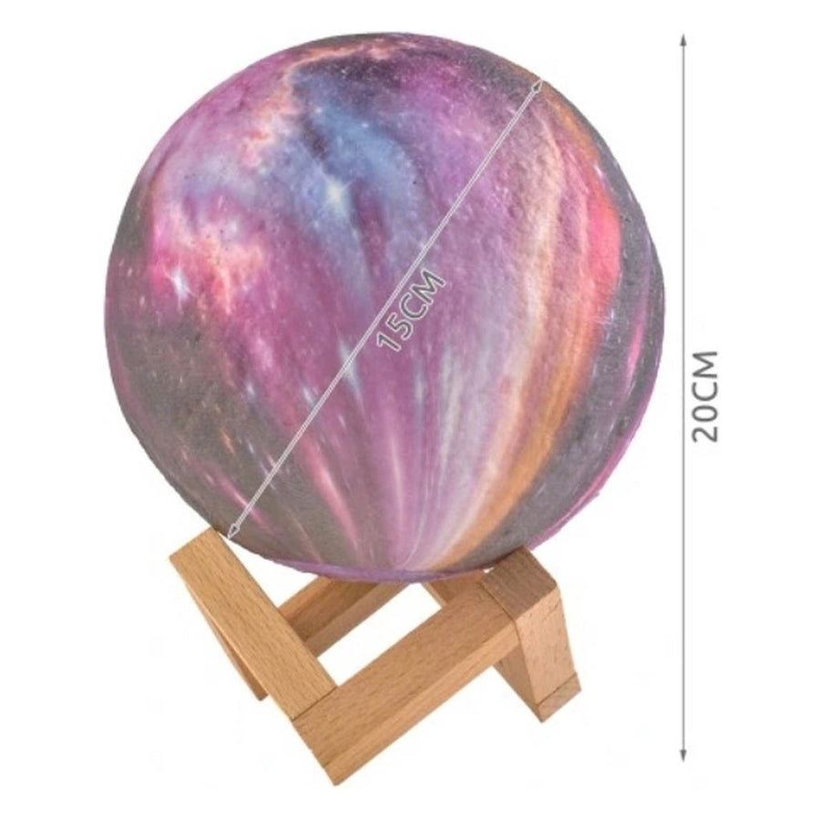 Ariko Nachtlamp 3D Maan - Star light - 15 cm - Tafellamp - Accu 15 tot 89 uur - 16 dimbare LED kleuren en Afstandsbediening